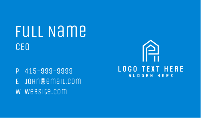 Simple Letter E House  Business Card Image Preview