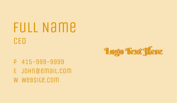 Vintage Fashion Retro Wordmark Business Card Design Image Preview