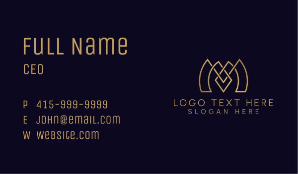 Golden Luxury Letter M Business Card Design Image Preview