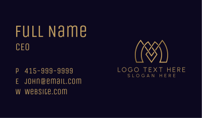 Golden Luxury Letter M Business Card Image Preview