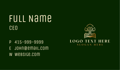 Tree Book Education Business Card Image Preview