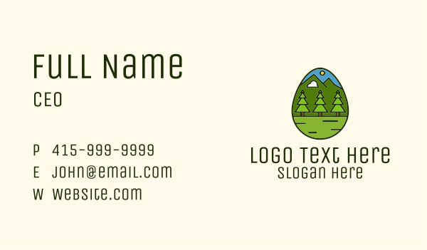 Outdoor Adventure Egg Business Card Design Image Preview