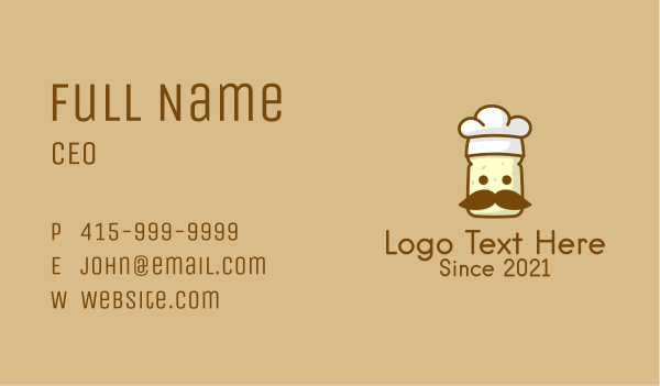 Toast Bread Chef  Business Card Design Image Preview