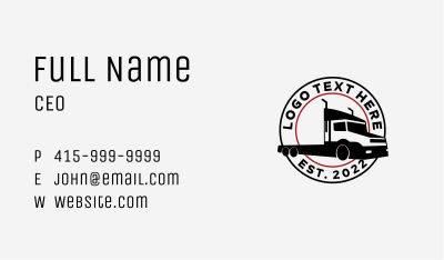Flatbed Truck Haulage Business Card
