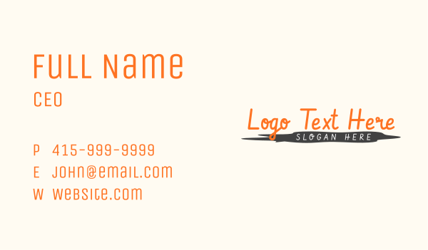 Cursive Handwritten Wordmark Business Card Design Image Preview