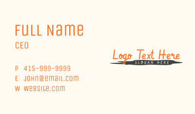 Cursive Handwritten Wordmark Business Card Image Preview