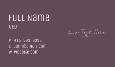 Beauty Signature Wordmark Business Card Image Preview
