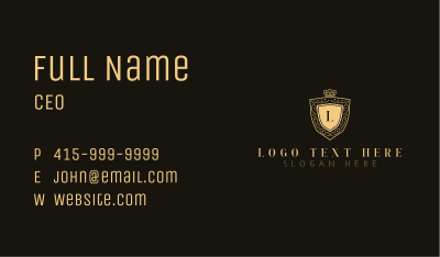 Luxury Crown Shield Business Card Image Preview