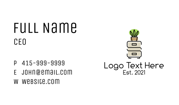 Plant Pot Cabinetry Business Card Design Image Preview