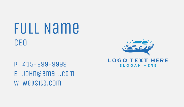 Water Splash Car Washing  Business Card Design Image Preview