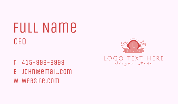 Pink Banner Letter Business Card Design Image Preview