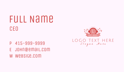 Pink Banner Letter Business Card Image Preview