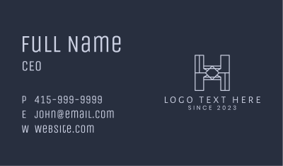 Geometric Construction Letter H Business Card Image Preview