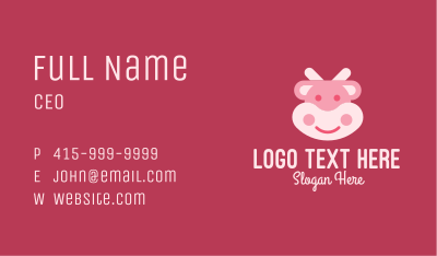 Cute Pink Cow Business Card