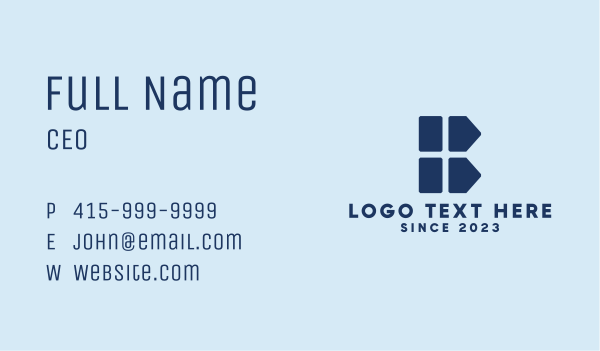 House Block Letter B Business Card Design Image Preview