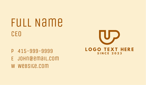 Coffee Shop Letter U Business Card Design Image Preview