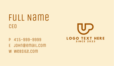 Coffee Shop Letter U Business Card Image Preview