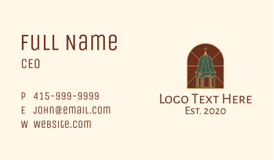 Stained Glass Church Tower Business Card Image Preview