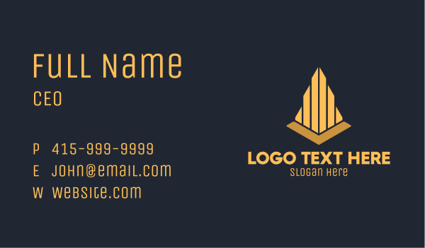 Golden Elegant Architecture Firm Business Card Design Image Preview
