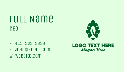 Green Leaf Star  Business Card Image Preview