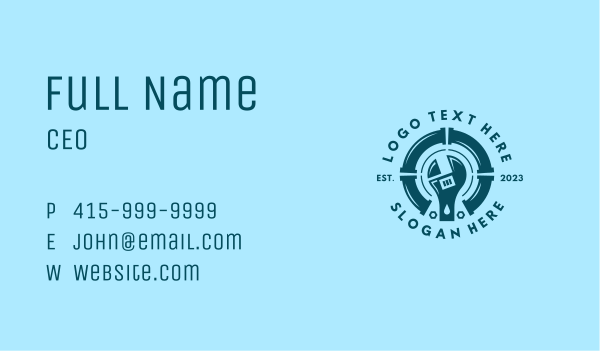 Retro Pipe Wrench Business Card Design Image Preview