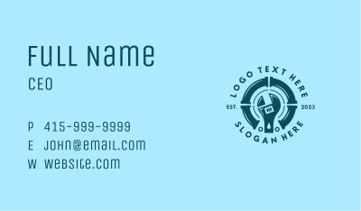 Retro Pipe Wrench Business Card Image Preview