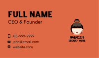 Coffee Cup Asian Girl Business Card Image Preview