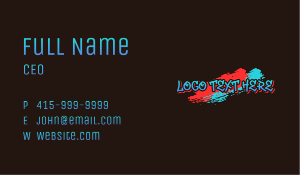 Street Style Graffiti Wordmark Business Card Design Image Preview