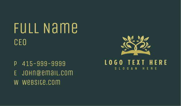 Book Tree Learning Business Card Design Image Preview