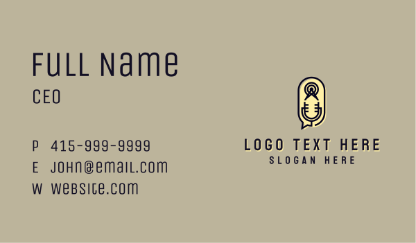 Radio Signal Podcast Station Business Card Design Image Preview