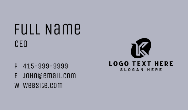 Digital Media Letter K Business Card Design Image Preview