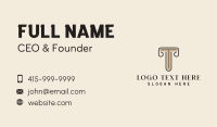 Classy Letter T Business Card Design