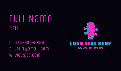 Neon Guitar Music Business Card Image Preview