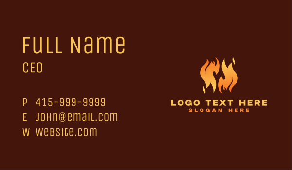 Grill Fire Flame Business Card Design Image Preview