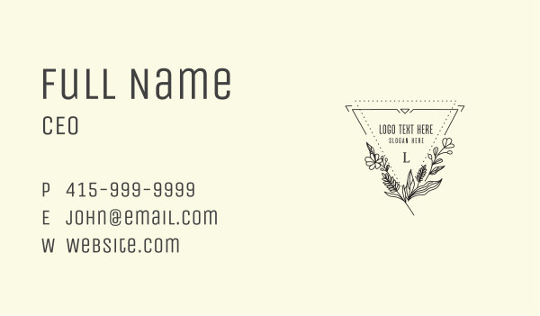 Triangle Flower Garden Business Card Design Image Preview