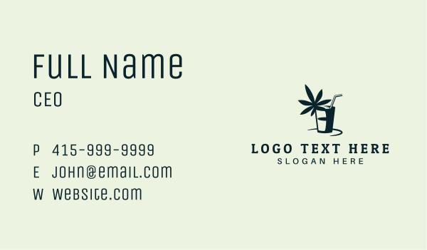 Marijuana Juice Drink Business Card Design Image Preview