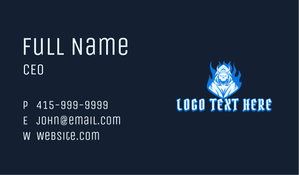 Blue Devil Video Game Business Card Design Image Preview