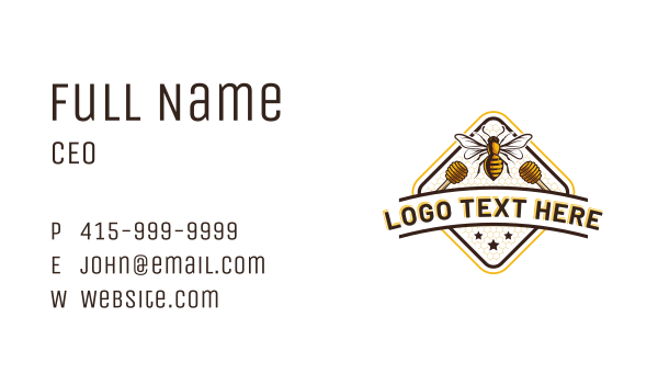 Honeycomb Bee Farm Business Card Design Image Preview