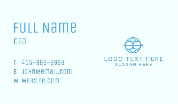 Blue Global Jewelry Business Card Design Image Preview