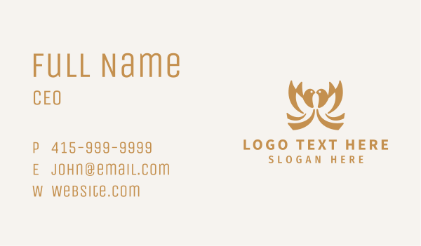 Gold Dove Couple Business Card Design Image Preview