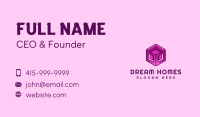 Violet Gradient Cube Box Business Card Image Preview