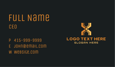 Gold Generic Letter X Business Card Image Preview