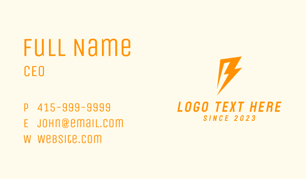 Lightning Strike Letter B Business Card Design Image Preview