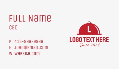 Red Restaurant Cloche Letter Business Card Image Preview