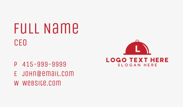 Red Restaurant Cloche Letter Business Card Design Image Preview