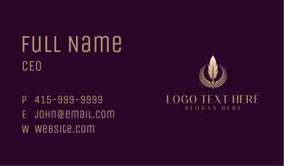 Author Feather Quill Business Card Image Preview