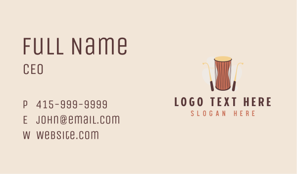 African Percussion Drums Business Card Design Image Preview