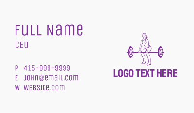 Strong Woman Deadlift Business Card Image Preview