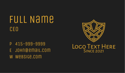 Gold Shield Armor Business Card