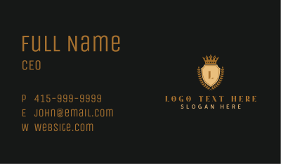 Crown Shield Wreath Academy Business Card Image Preview